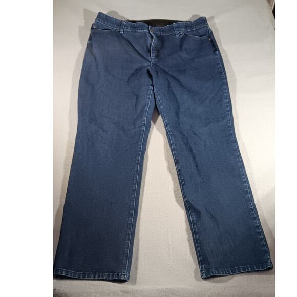 Chicos Fabulously Slimming Jeans Size 2.5 (16/18) Dark Wash Straight Leg Stretch - Picture 1 of 8